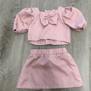 Pink Kids Matching Set with Bow
